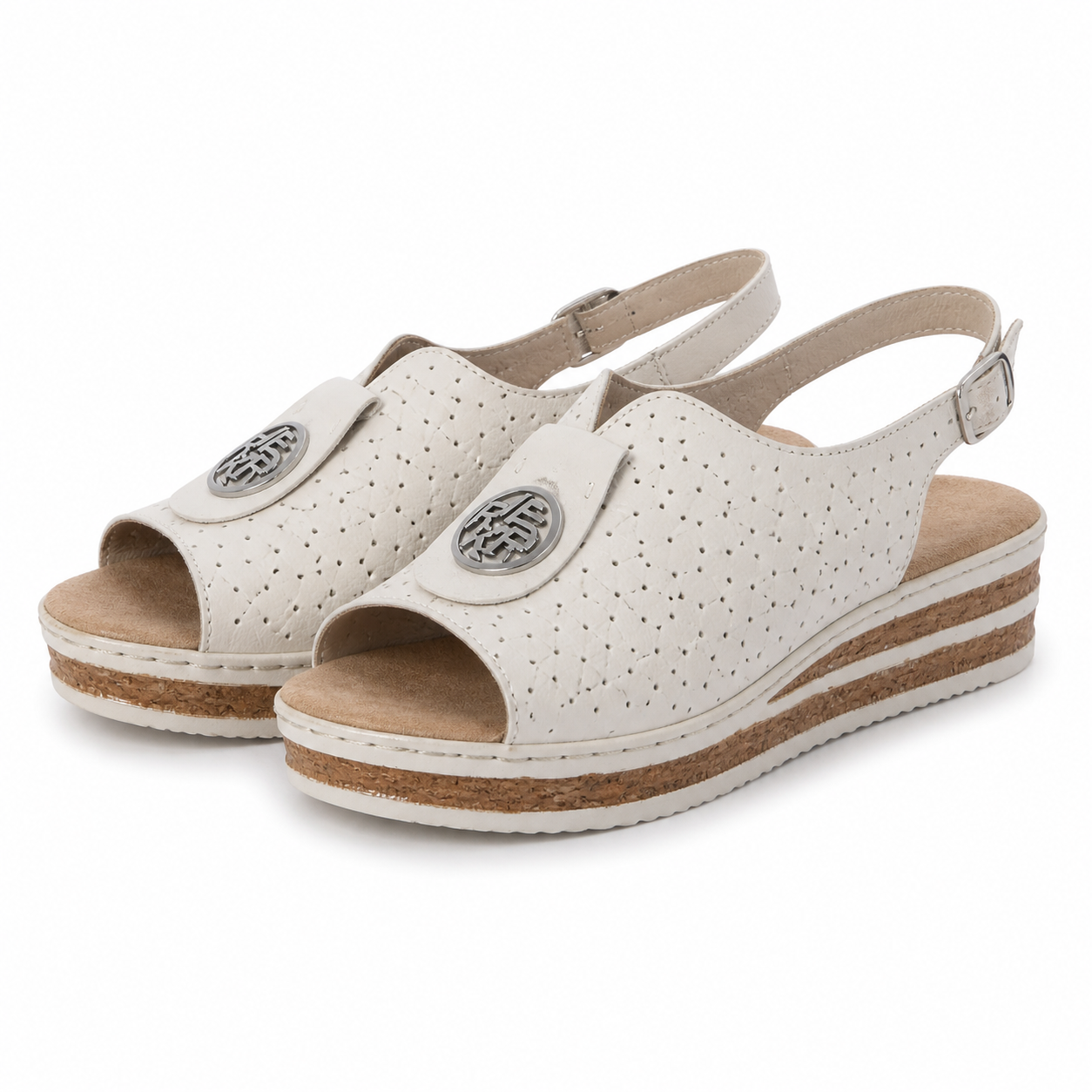 SANDALE CASUAL DAMA RIEKER 62902-80 CREM