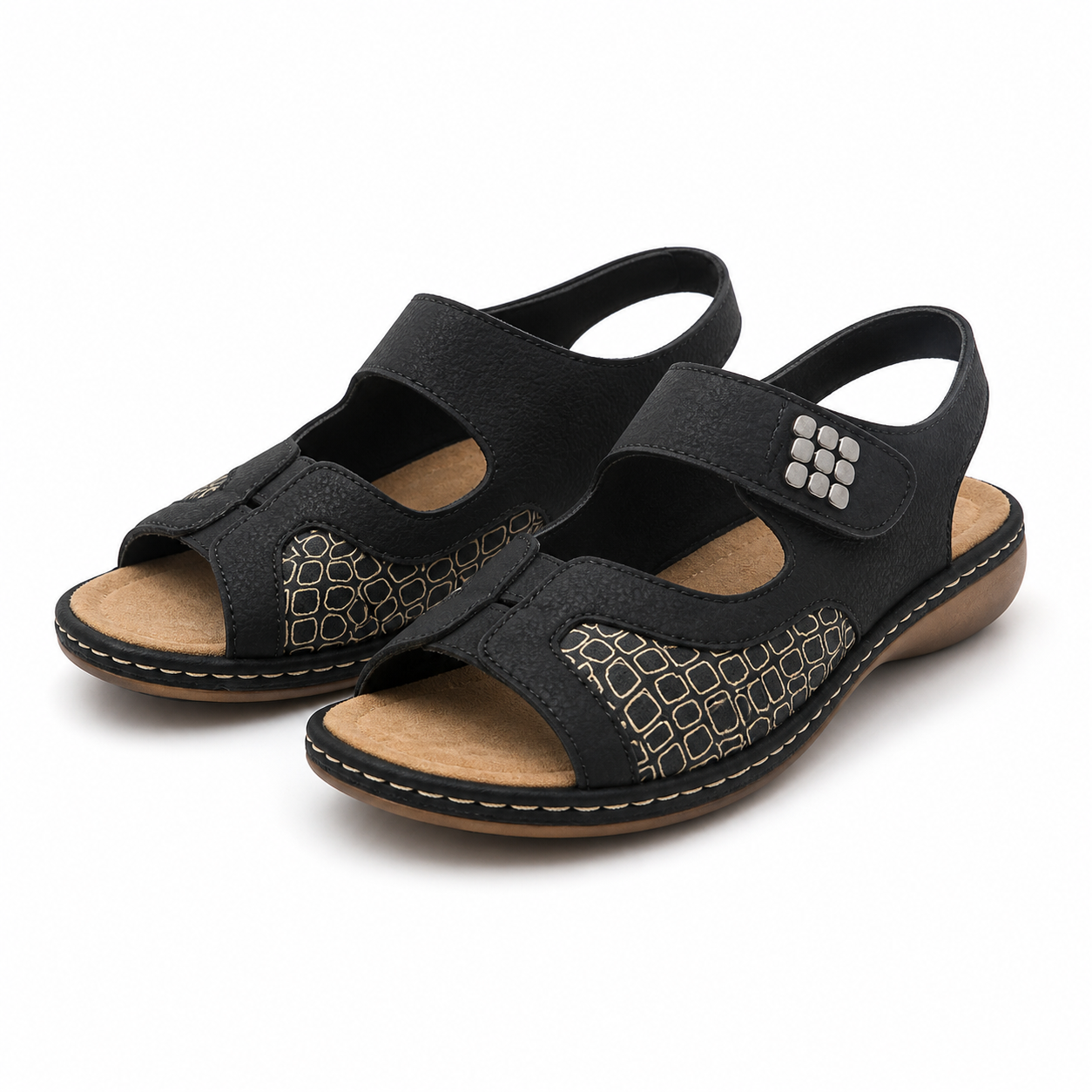 SANDALE CASUAL DAMA RIEKER 65989-01 NEGRE
