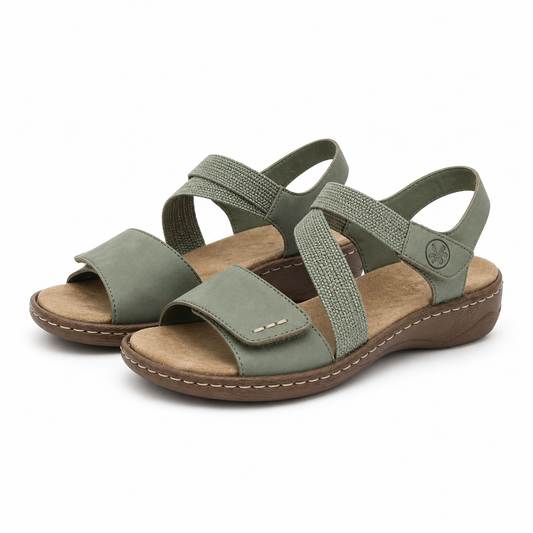 SANDALE CASUAL DAMA RIEKER V2862-52 VERDE KAKI