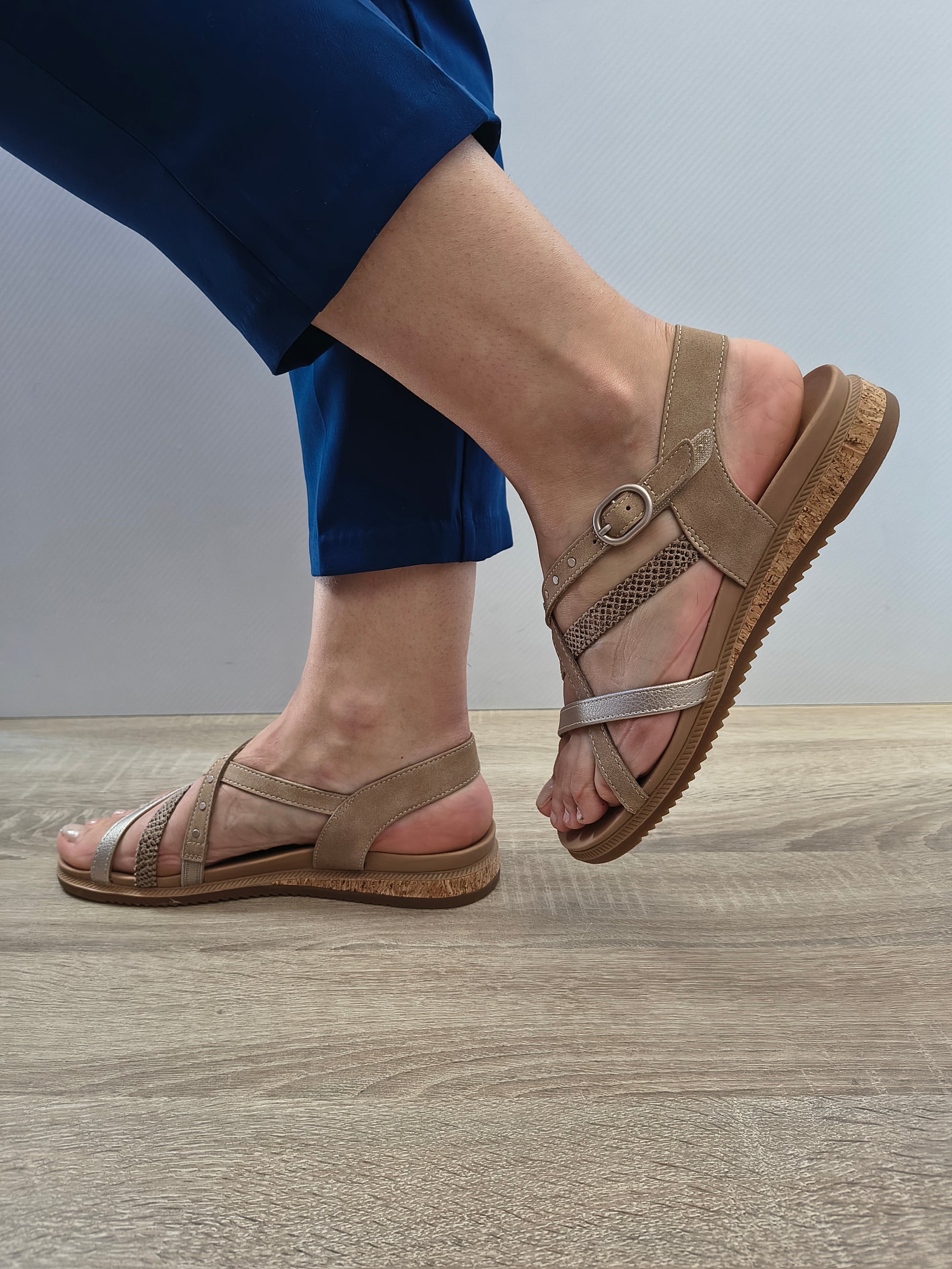 Sandale Casual Damă Skechers 114713 Negru + Orange - Piele Ecologică + Textil - vedere 5