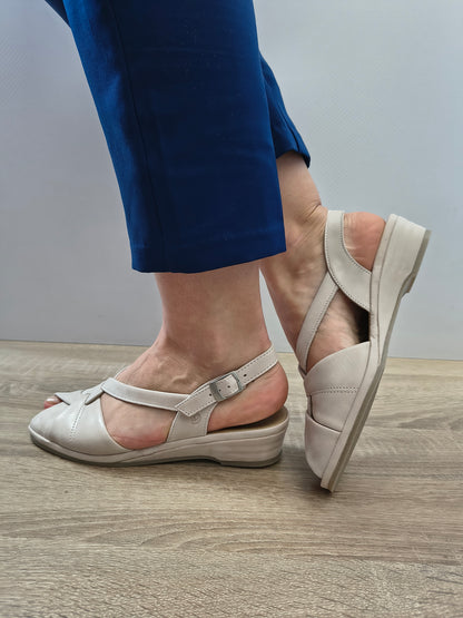 Sandale Casual Damă Suave 0012T Crem - Piele Naturală - vedere 2