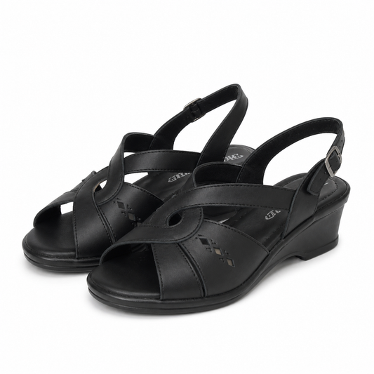 SANDALE CASUAL DAMA SUAVE 0264PT ROMA 01-N NEGRE