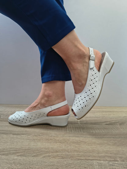 Sandale Casual Damă Suave 0279PT Alb - Piele Naturală - vedere 5