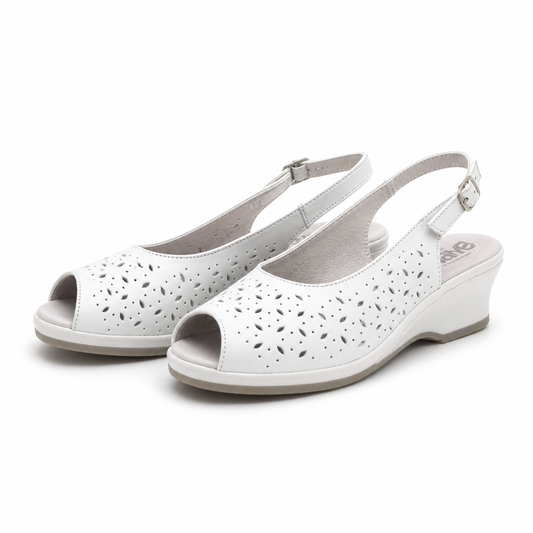 Sandale Casual Damă Suave 0279PT Alb - Piele Naturală