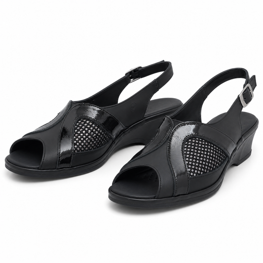 SANDALE CASUAL DAMA SUAVE 0292TP ROMA 01-N NEGRE + LAC