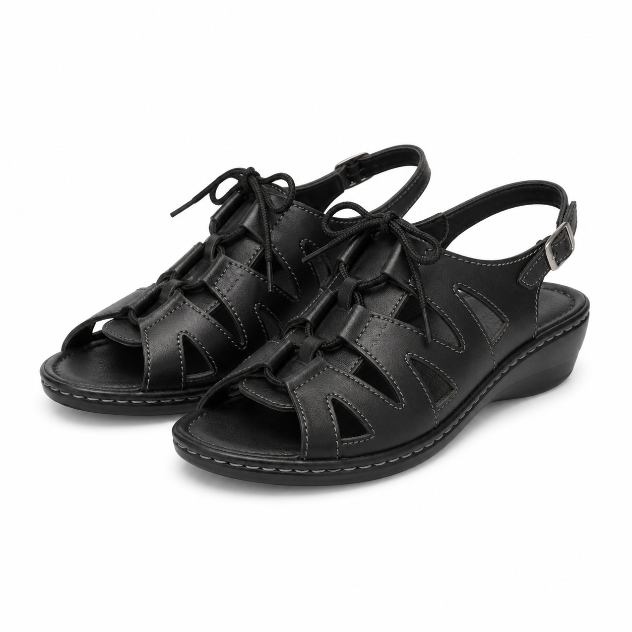 SANDALE CASUAL DAMA SUAVE 0904PT PARIS 01-N NEGRE
