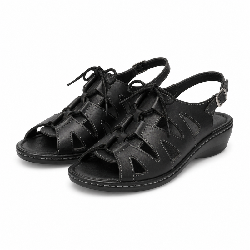 SANDALE CASUAL DAMA SUAVE 0904PT PARIS 01-N NEGRE