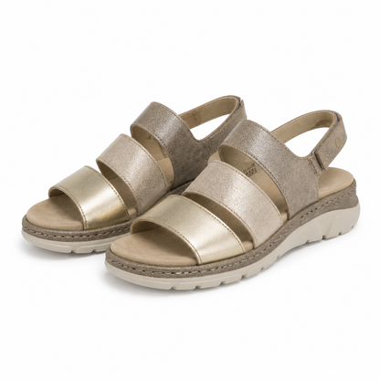 SANDALE CASUAL DAMA SUAVE 12511T MOSTAR H6-1 AURII + METALIC