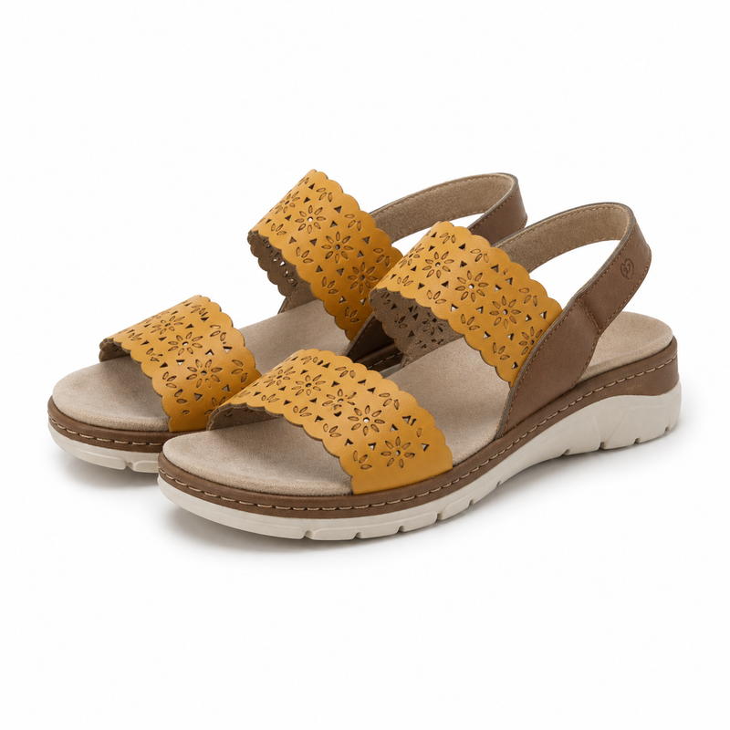 SANDALE CASUAL DAMA SUAVE 12514GT MOSTAR 08-N GALBENE + MARO