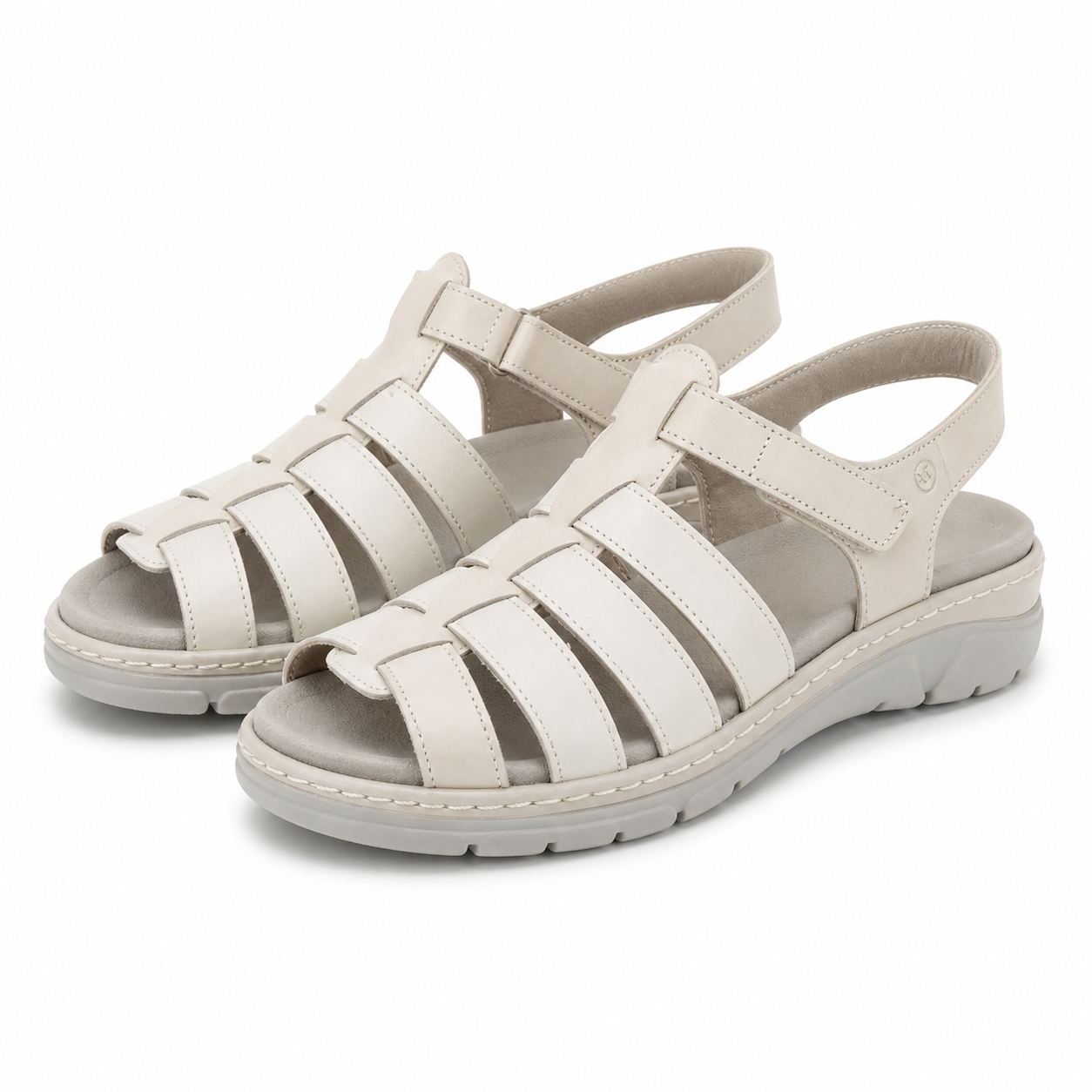 SANDALE CASUAL DAMA SUAVE 12516T MOSTAR 52-N BEJ + ALB + GRI