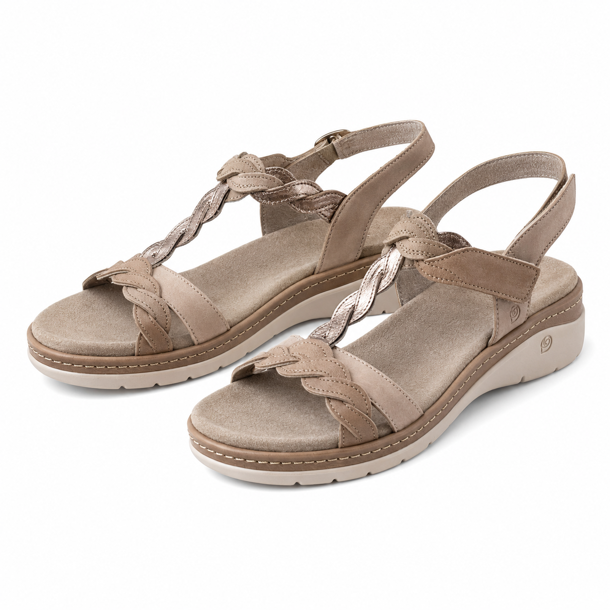 SANDALE CASUAL DAMA SUAVE 12527AVT MOSTAR 97- BEJ + COMB