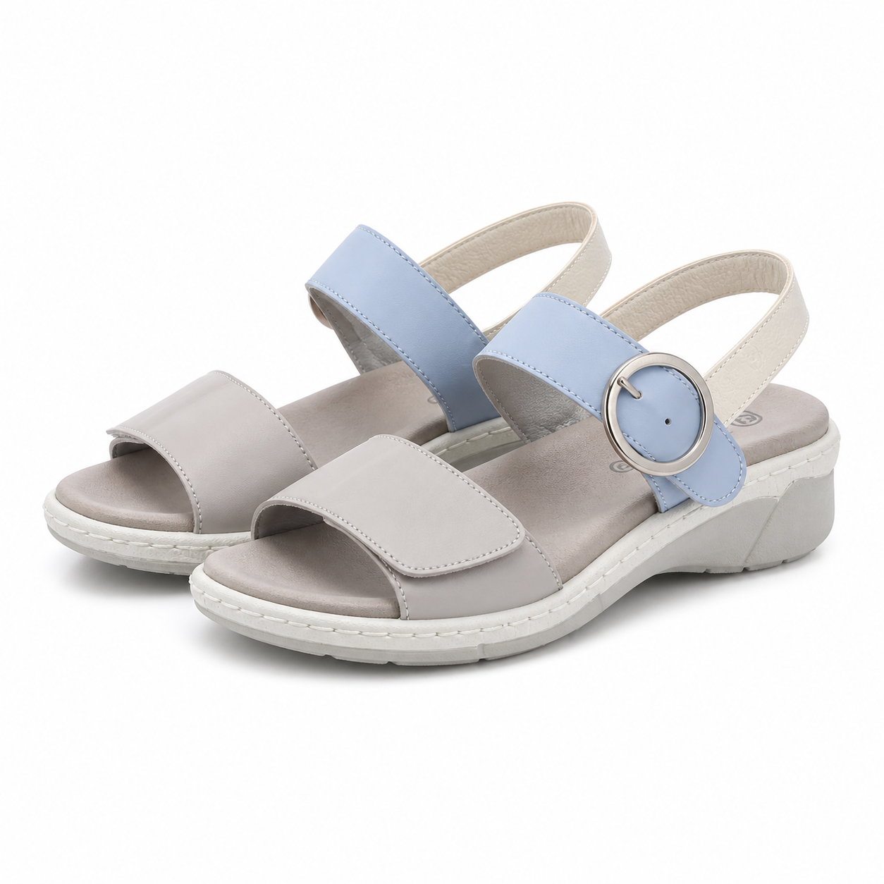 SANDALE CASUAL DAMA SUAVE 18004AT AZORES H1-N GRI + BLEU