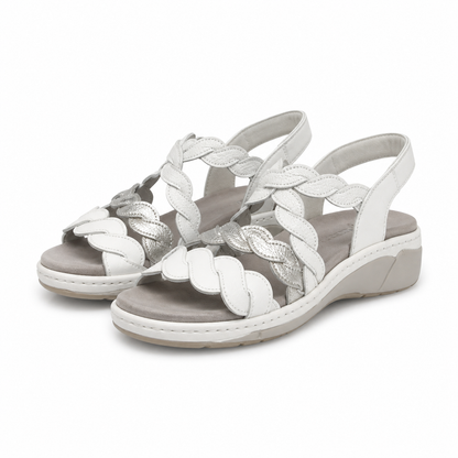 SANDALE CASUAL DAMA SUAVE 18005AT AZORES 13-N ALBI + ARGINTIU