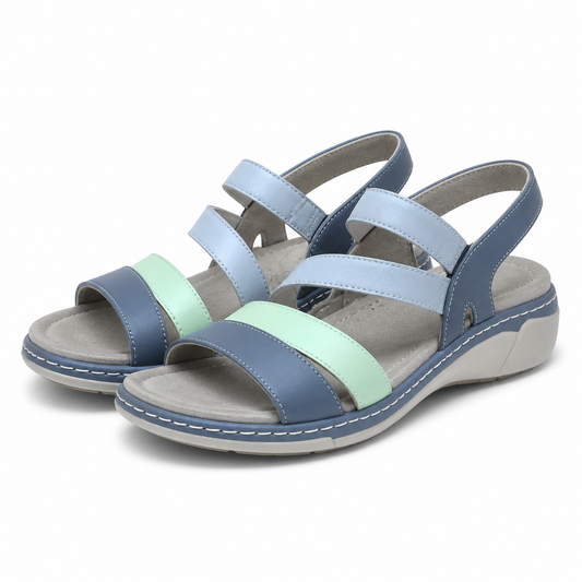 SANDALE CASUAL DAMA SUAVE 18010T AZORES 07-N ALBASTRE + VERNIL