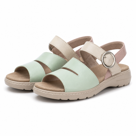 SANDALE CASUAL DAMA SUAVE SU20002T KRABI J3-N VERNIL CU BEJ SI ROZ