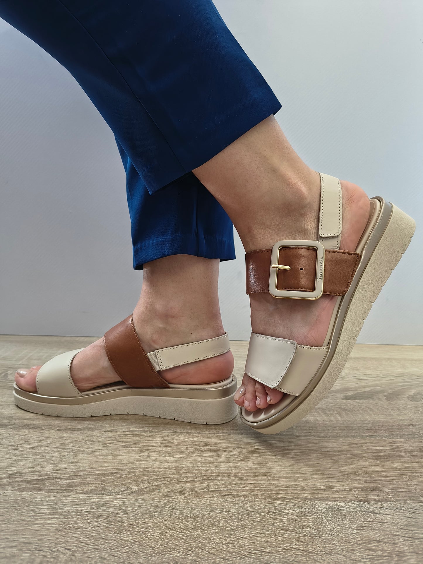Sandale Casual Damă Tamaris 88706-42 414 Bej/Maro - Piele Naturală - vedere 5