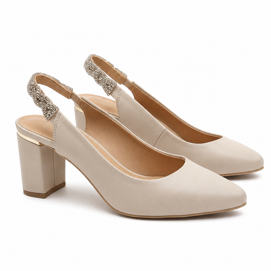 Sandale Elegante Damă Aga 1570 535 Bej Naturalna - Piele Naturală