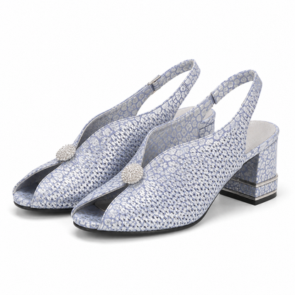 SANDALE ELEGANTE DAMA DOGATI 577 BLEU CU ARGINTIU