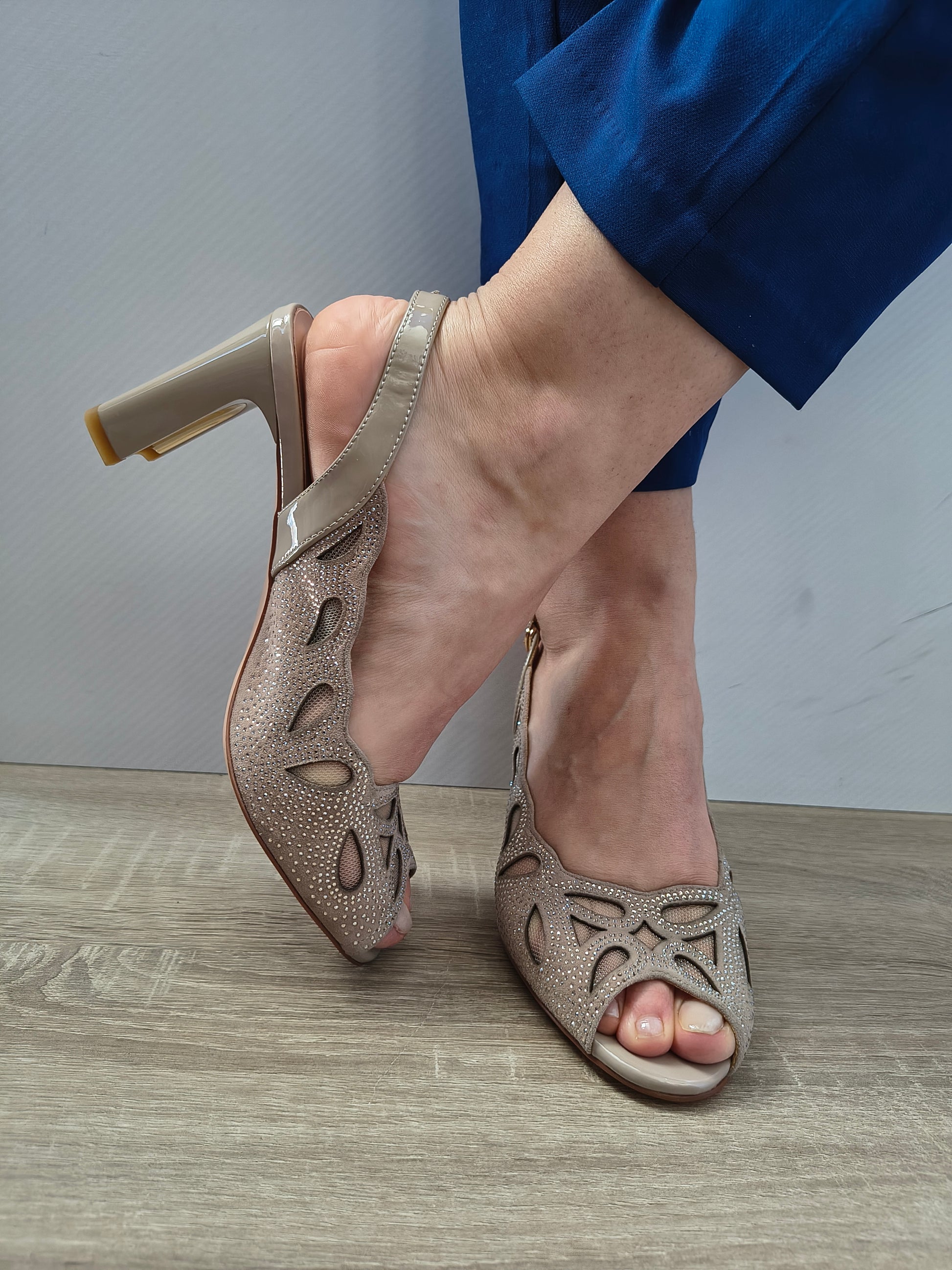Sandale Elegante Damă Epica 380021C 03-I Bej - Piele Naturală Intoarsa - vedere 4