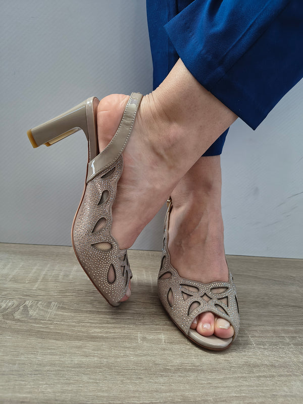 Sandale Elegante Damă Epica 380021C 03-I Bej - Piele Naturală Intoarsa - vedere 4