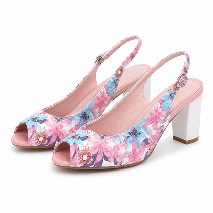 SANDALE ELEGANTE DAMA EPICA 60059A 10-N FLORAL ROZ + BLEU