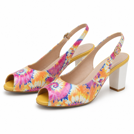 SANDALE ELEGANTE DAMA EPICA 60059D 15-N FLORAL ROZ CU GALBEN