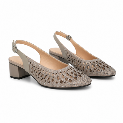 Sandale Elegante Damă Karisma 40012F 03-I Apricot Velur - Piele Naturală Întoarsă