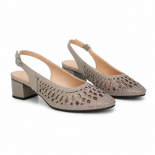 Sandale Elegante Damă Karisma 40012F 03-I Apricot Velur - Piele Naturală Întoarsă