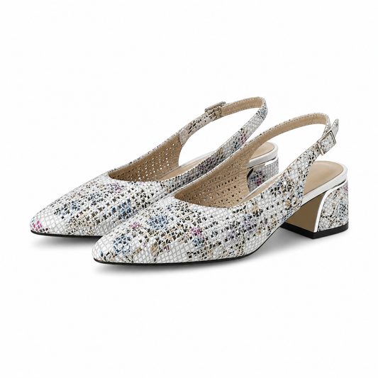 SANDALE ELEGANTE DAMA KARISMA 80001C F3-N ALB FLORAL