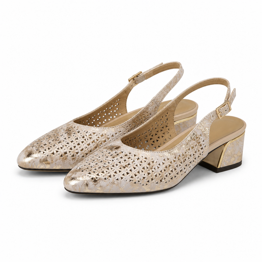 SANDALE ELEGANTE DAMA KARISMA 80001D 12-N BEJ+AURIU