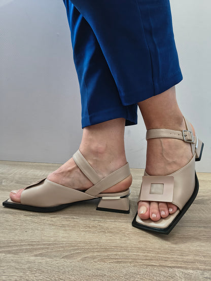 Sandale Elegante Damă Karisma 80008C 03-N Bej Apricot - Piele Naturală - vedere 1