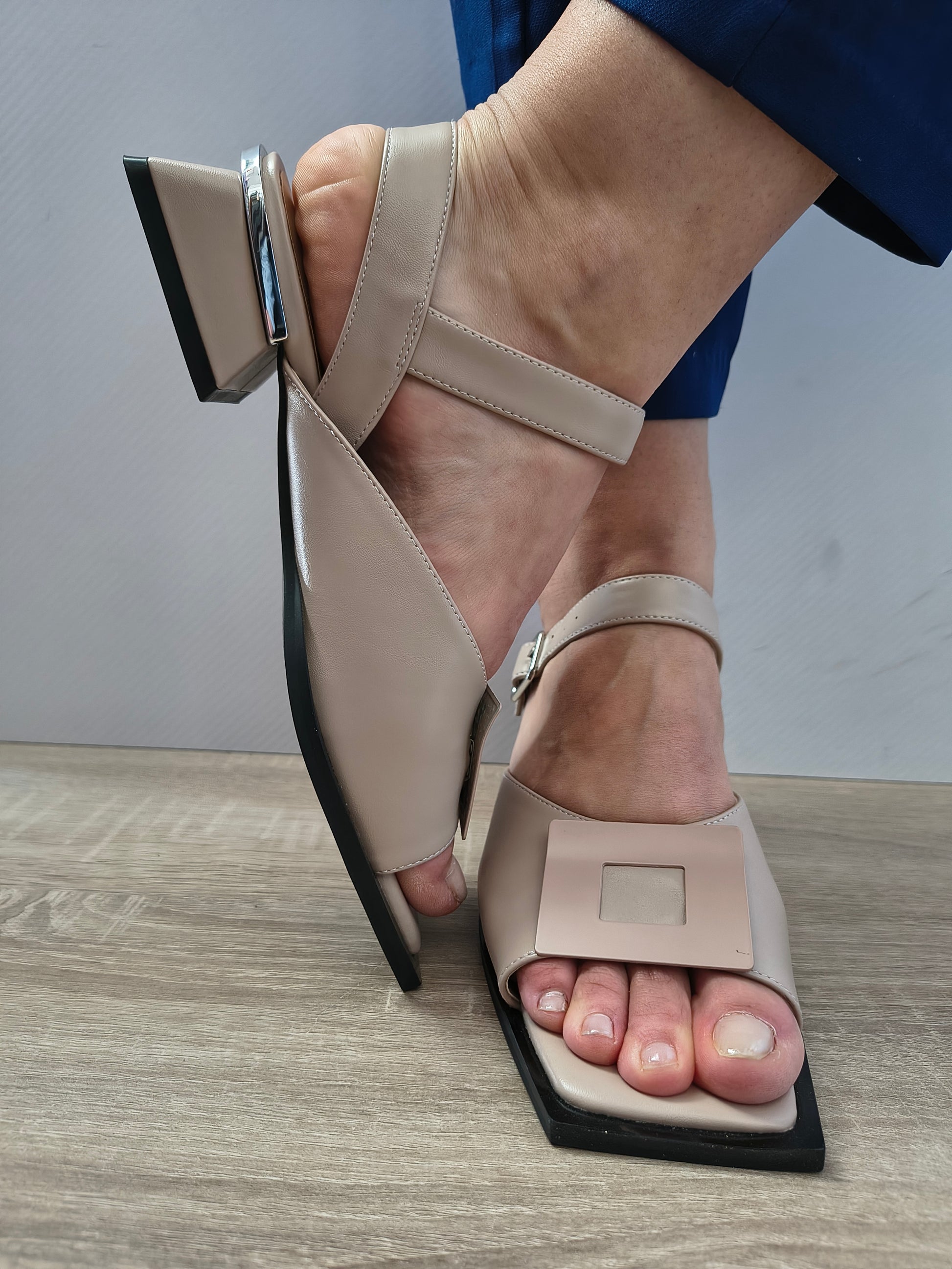 Sandale Elegante Damă Karisma 80008C 03-N Bej Apricot - Piele Naturală - vedere 4