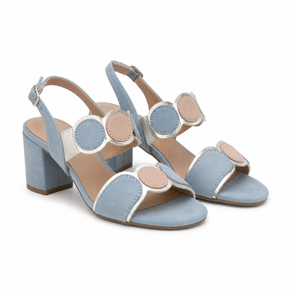 SANDALE ELEGANTE DAMA MARCO TOZZI 28347-42 BLEU CU ROZ NUDE