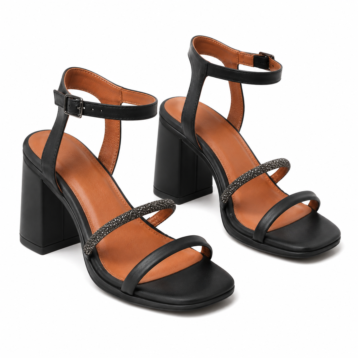 SANDALE ELEGANTE DAMA PASS 26233 01-S NEGRE + GLITTER