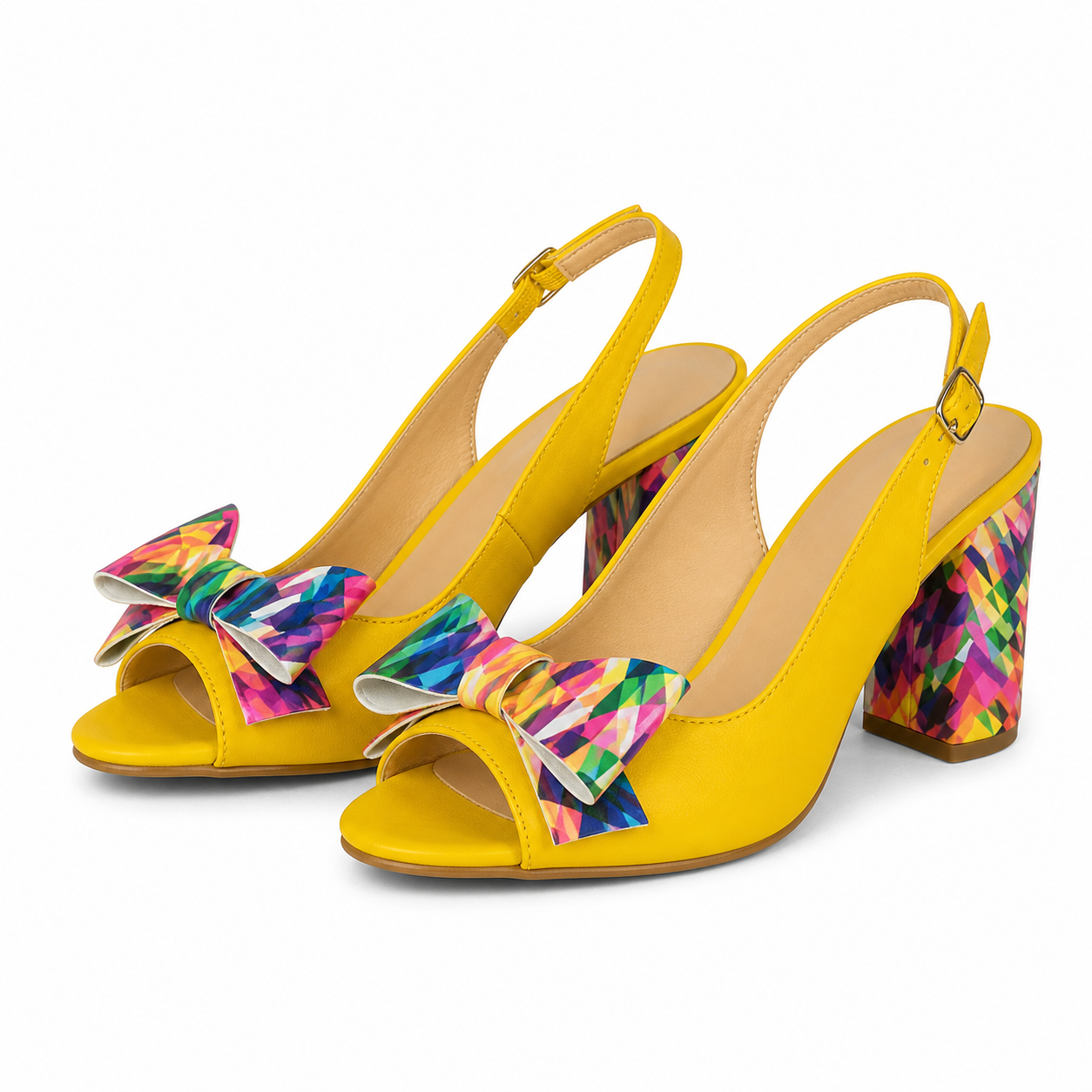 SANDALE ELEGANTE DAMA RICO 06 GALBENE CU TOC COLOR