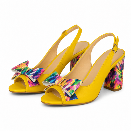 SANDALE ELEGANTE DAMA RICO 06 GALBENE CU TOC COLOR