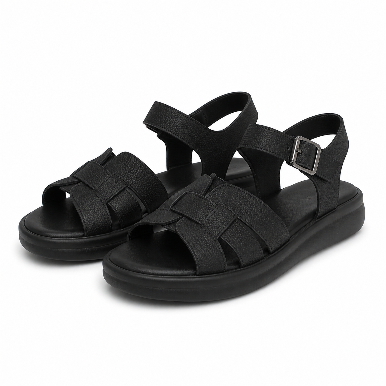 Sandale Casual Damă Formazione 28-022 Negru Nubuck - Piele Naturală Nubuck