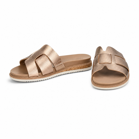 Saboti Casual Damă Skechers 114707 Rsgd Rose Metalic - Piele Ecologică