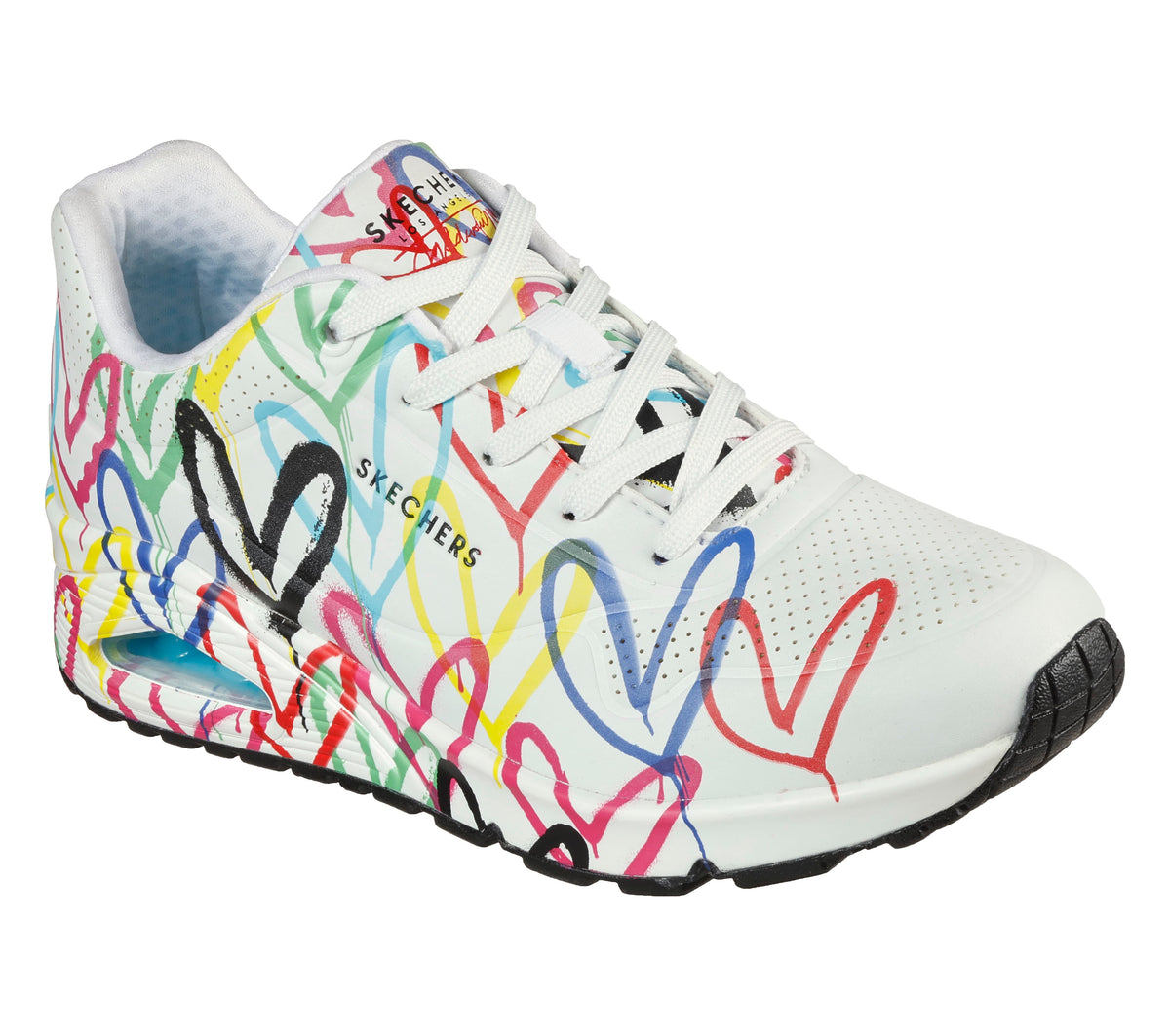 Pantofi Sport Damă Skechers 155507 Alb+color – Piele Ecologică – vedere 1