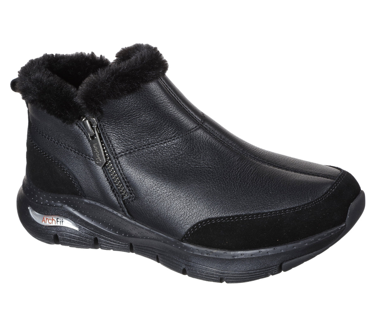 Ghete Casual Damă Skechers SK604 Negru – Piele Naturală – vedere 1