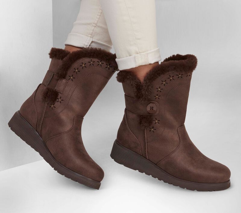 CIZME CASUAL DAMA SKECHERS 167617 CHOC MARO