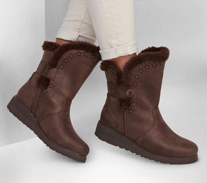 CIZME CASUAL DAMA SKECHERS 167617 CHOC MARO