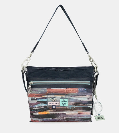 Geanta ANEKKE 33713-192 crossbody matlasata Nature Ocean cu două manere