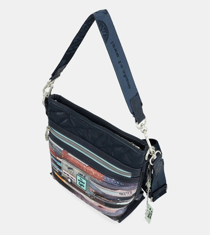 Geanta ANEKKE 33713-192 crossbody matlasata Nature Ocean cu două manere