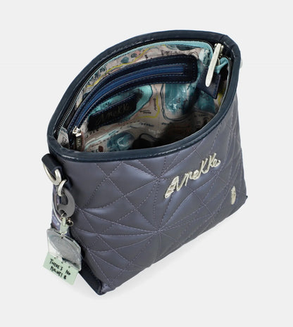 Geanta ANEKKE 33713-192 crossbody matlasata Nature Ocean cu două manere
