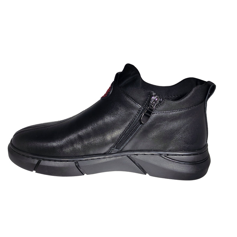 Ghete Casual Bărbați Franco Gerardo HJNH-03 Negru – Piele Naturală – vedere 3