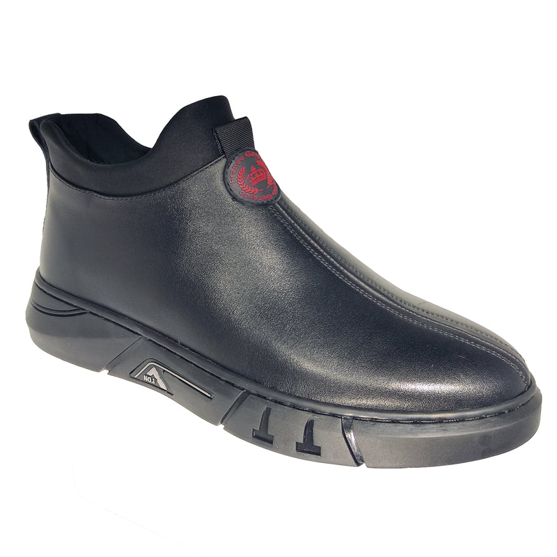 Ghete Casual Bărbați Franco Gerardo HJNH-03 Negru – Piele Naturală – vedere 1