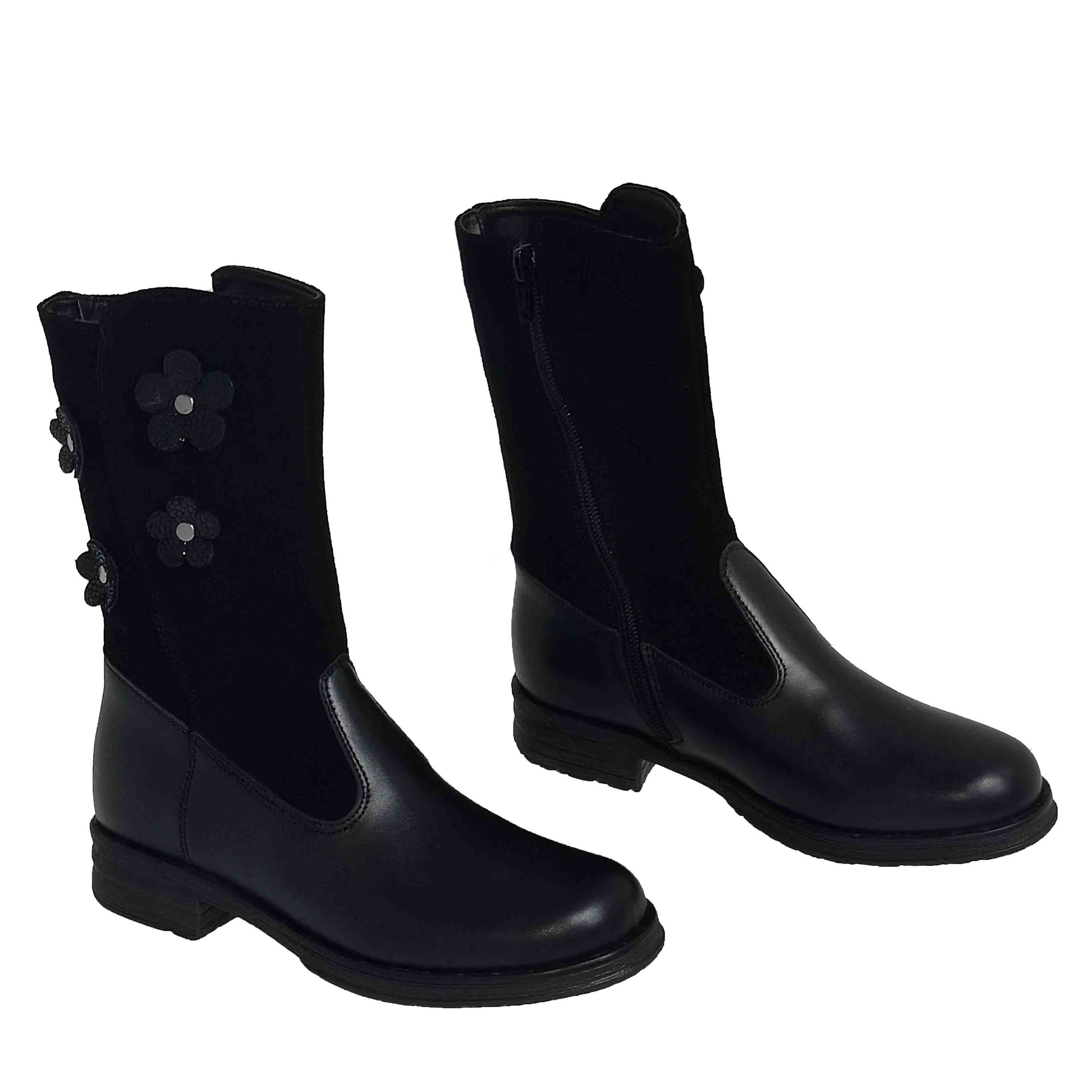 CIZME CASUAL COPII (FETE) BRAND ROMÂNESC U031L NEGRE - totalpantofi