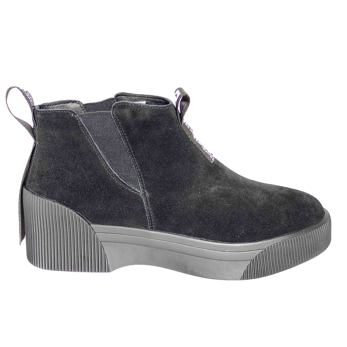 Ghete Casual Damă Feeling 906 Negru velur – Piele Întoarsă – vedere 2