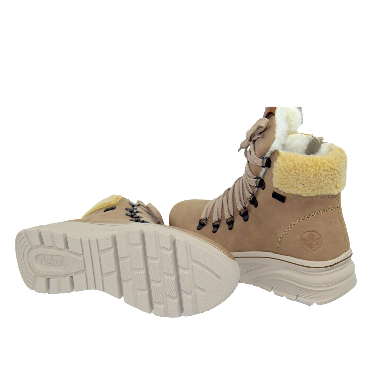 GHETE CASUAL DAMA RIEKER 48034-20 BEJ - imagine 11